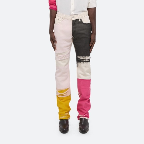 Helmut Lang Low Rise Straight Jeans Cream Muti Jeans - Picture 1 of 16